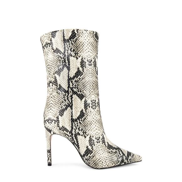 Schutz 'Mary' Black Snake Print Leather Stiletto Heel Size 7 - Picture 1 of 6